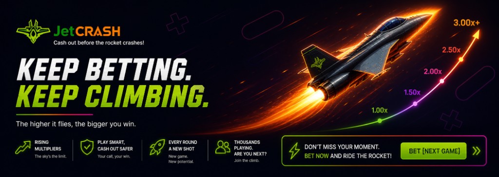 JetCrash — Keep betting, keep climbing. Bet now and ride the rocket.